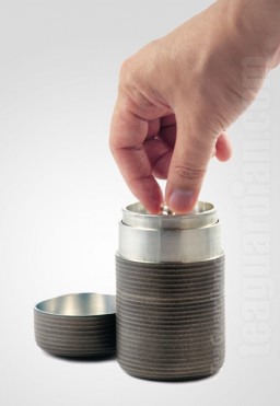 Double lid pewter tea caddy