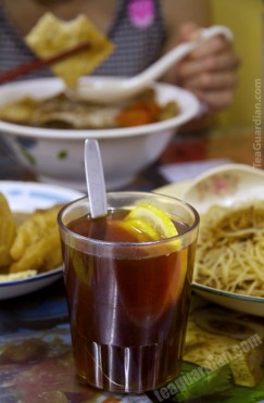 Lemon tea in noodle shop