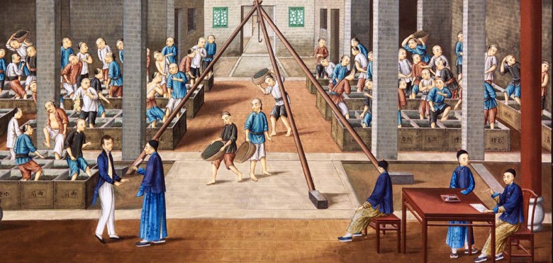 An English trader in a tea hong in Guangzhou, 1820