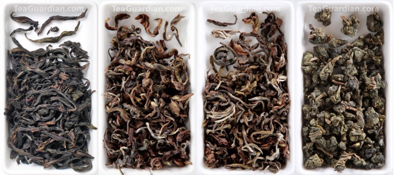 Four tea varieties, only two are oolongs