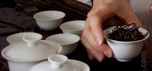 Tasting (cupping) at the oolong farmer's house