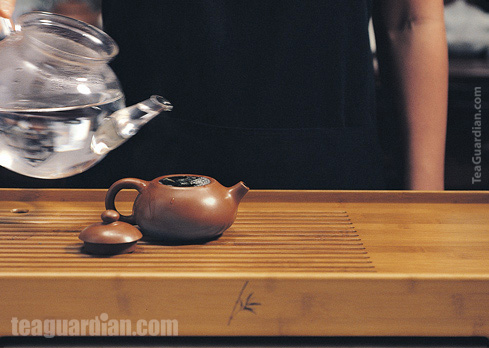 Gongfu Infusion Fundamental Steps: Blanch tea leaves