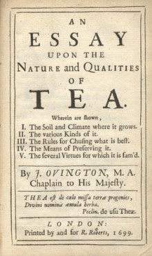 John Ovington's Tea Essay, 1699