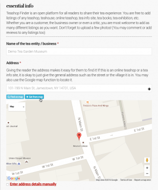 Hit the get from map button